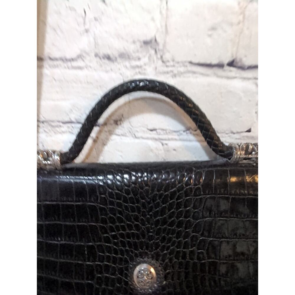 BRIGHTON Celtic Plaque Embossed Leather Clutch Handle Bag - Picture 5 of 16